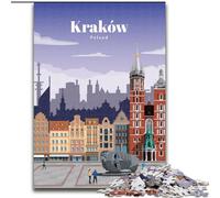 Jigsaw Puzzles for Teenagers 1000 Jigsaws Travel to Krakow, Learning Educational Is Ideal As A Gift for The Whole Family 50x75cm