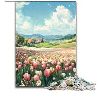 Jigsaw Puzzles for Teenagers 1000 Jigsaws Tulip Garden, Family Activity Enhance Love between Couples for Age 14+ (Size 26x38cm)