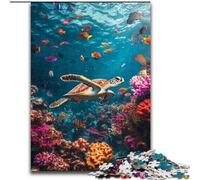 Jigsaw Puzzles for Teenagers 1000 Jigsaws Turtle in The Ocean, Toys Educational Games Stress Relieving Enhance Love between Couples (Size 26x38cm)