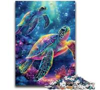 Jigsaw Puzzles for Teenagers 1000 Jigsaws Turtle on The Seabed Challenging To Complete But Fun And Humorous Birthday Present, Gifts, Wall Art 50x75cm