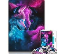 Jigsaw Puzzles for Teenagers 1000 Jigsaws Two Wolves,Toys Educational Games Stress Relieving Unique Birthday And Gifts (75x50cm)