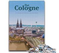 Jigsaw Puzzles for Teenagers 1000 Jigsaws Visit Cologne Help The Brain Exercise Addictive Toys to Cultivate Patience Wall Decoration (size 38x52cm)