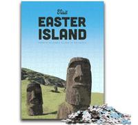 Jigsaw Puzzles for Teenagers 1000 Jigsaws Visit Easter Island Help The Brain Exercise Addictive Toys to Cultivate Patience Wall Decoration (size 50x75cm)