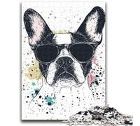 Jigsaw Puzzles for Teenagers 1000 Jigsaws Watercolor French Bulldog Help The Brain Exercise Addictive Toys to Cultivate Patience Suitable for Couples 26x38cm