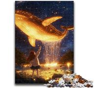Jigsaw Puzzles for Teenagers 1000 Jigsaws Whales Under The Starry Sky Train Your Brain And Hands Parent-child Interaction for Age 14+ 50x75cm
