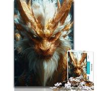Jigsaw Puzzles for Teenagers 1000 Jigsaws White Chinese Dragon,Family Entertainment Toys Is Ideal As A Gift for The Whole Family 38x26cm