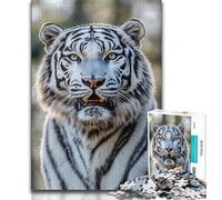 Jigsaw Puzzles for Teenagers 1000 Jigsaws White Tiger,Challenging To Complete But Fun And Humorous Unique Birthday And Gifts (38x26cm)