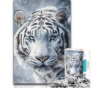 Jigsaw Puzzles for Teenagers 1000 Jigsaws White Tiger,Educational Games Home Decoration Birthday Present,Gifts,Wall Art (38x26cm)