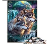 Jigsaw Puzzles for Teenagers 1000 Jigsaws Wolf Under The Moon Learning Educational Toys Fun at Home Activities, Birthday Present,Travel Gifts 50x75cm