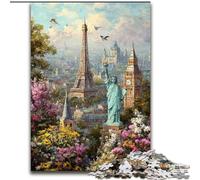 Jigsaw Puzzles for Teenagers 1000 Jigsaws World Attractions,Challenging To Complete But Fun And Humorous Unique Birthday And Gifts 38x26cm