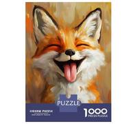 Jigsaw Puzzles for Teenagers 1000 Joyful Fox Smile Puzzles for Adults Hands-on Game Stress Reliever Help The Brain Exercise 38x26cm/1000pcs