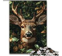 Jigsaw Puzzles for Teenagers 1000 Jungle Deer, Toy Intellectual Game Enhance Love between Couples for Ages 14+ (Size 26x38cm)