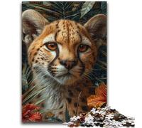 Jigsaw Puzzles for Teenagers 1000 Jungle Lynx Family Entertainment Toys with Matching Poster And Trivia Sheet 26X38CM