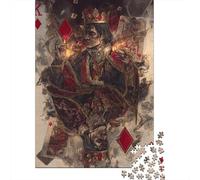 Jigsaw Puzzles for Teenagers 1000 King of Diamonds Playing Card Art Puzzle for Adults Toy Wall Decor Stress Reliever Help The Brain Exercise 52x38cm/1000pcs