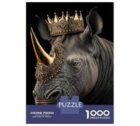 Jigsaw Puzzles for Teenagers 1000 King Rhino Golden Art Deco Puzzles for Adults Hands-on Game Stress Reliever Help The Brain Exercise 38x26cm/1000pcs