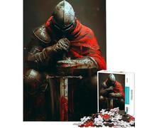 Jigsaw Puzzles for Teenagers 1000 Knight Meditation Fun at Home Activities, Improve Memory Fun Games Suitable for People Aged 14 And Above (38x26cm)