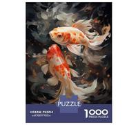 Jigsaw Puzzles for Teenagers 1000 Koi Fish Art Print Jigsaw for Adults Family Games Pattern Assembly Help The Brain Exercise 70x50cm/1000pcs