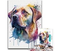 Jigsaw Puzzles for Teenagers 1000 Labrador in Watercolor Art Teenager Jigsaw,Educational Stress Relief Toy Gifts for Friends And Family (size 75x50cm)