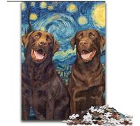 Jigsaw Puzzles for Teenagers 1000 Labrador Under The Stars, Toys Educational Games Stress Relieving Enhance Love between Couples (size 50x75cm)