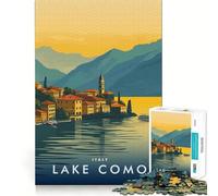 Jigsaw Puzzles for Teenagers 1000 Lake Como Italy Exact Cut Play Brain Teaser Gift Calm Play Time Xmas Art Gift (50x75cm)