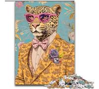 Jigsaw Puzzles for Teenagers 1000 Leopard Print Suit for Age 14+ Challenging To Complete But Fun And Humorous Great Gifts And Toys (size 26x38cm)