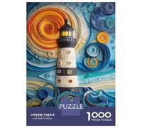 Jigsaw Puzzles for Teenagers 1000 Lighthouse Ocean Art Print Jigsaw for Adults Family Games Pattern Assembly Help The Brain Exercise 52x38cm/1000pcs