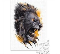 Jigsaw Puzzles for Teenagers 1000 Lion Head Tattoo Design Adult Puzzles Hands-on Game Pattern Assembly Deal As Gifts for The Whole Family 38x26cm/1000pcs