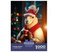 Jigsaw Puzzles for Teenagers 1000 Llama Coffee Christmas Jigsaws for Adults Brain Teaser Game Presents for Women Unique Birthday And Gifts 70x50cm/1000pcs