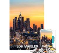 Jigsaw Puzzles for Teenagers 1000 Los Angeles Skyline at Sunset Challenging To Complete A Work of Art Anti-Stress Toys Suitable for Ages 14 And Up (50x75cm)