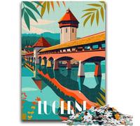 Jigsaw Puzzles for Teenagers 1000 Lucerne Reflections 1000 Piece Puzzle,Stress Reliever Staycation Kill Time Wishlist with Santa Claus (50x75cm)