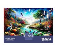 Jigsaw Puzzles for Teenagers 1000 Lush Wetland Paradise Puzzle for Adults Toy Wall Decor Stress Reliever Help The Brain Exercise 52x38cm/1000pcs