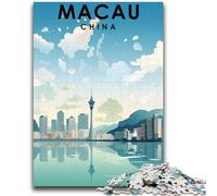 Jigsaw Puzzles for Teenagers 1000 Macau China Travel 1000 Piece Puzzle,Stress Reliever Staycation Kill Time Wishlist with Santa Claus (50x75cm)