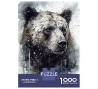 Jigsaw Puzzles for Teenagers 1000 Majestic Bear Black Ink Jigsaws for Adults Brain Teaser Game Presents for Women Unique Birthday And Gifts 52x38cm/1000pcs