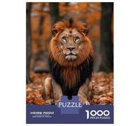 Jigsaw Puzzles for Teenagers 1000 Majestic Lion Portrait in Autumn Setting Puzzles for Adults Hands-on Game Stress Reliever Help The Brain Exercise 70x50cm/1000pcs