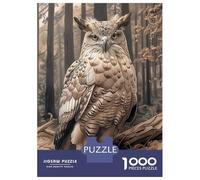 Jigsaw Puzzles for Teenagers 1000 Majestic Owl in Forest Adult Jigsaw Puzzle Hands-on Game Enhance Memory for Birthday, Chrismas 38x26cm/1000pcs