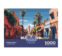 Jigsaw Puzzles for Teenagers 1000 Marrakech Street Scene Jigsaws for Adults DIY Toys Analysis And Logic Help The Brain Exercise 38x26cm/1000pcs