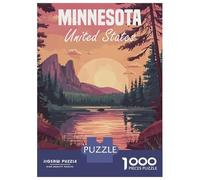 Jigsaw Puzzles for Teenagers 1000 Minnesota Sunset Landscape Jigsaw Fun Games Perfect Decoration Deal As Gifts for The Whole Family 38x26cm/1000pcs