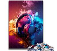 Jigsaw Puzzles for Teenagers 1000 Modern Colorful Splash Headphones Teenager Puzzles,Challenging Game for Is Ideal As A Gift for The Whole Family (75x50cm)