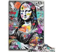 Jigsaw Puzzles for Teenagers 1000 Mona Lisa Graffiti for Age 14+ Brain Teaser Game Best Gift for Adults And Teenagers 26x38cm