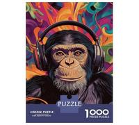 Jigsaw Puzzles for Teenagers 1000 Monkey Beats Puzzle for Adults Brain Teaser Game Analysis And Logic Stress Reduction Gifts 38x26cm/1000pcs