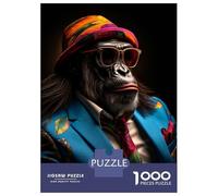 Jigsaw Puzzles for Teenagers 1000 Monkey Business Puzzles for Adults Hands-on Game Stress Reliever Help The Brain Exercise 52x38cm/1000pcs