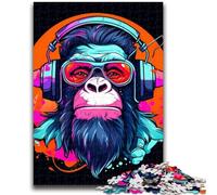Jigsaw Puzzles for Teenagers 1000 Monkey Dj Music for Age 14 Years And over Family Games Christmas Game Presents for Women 50x75cm