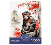 Jigsaw Puzzles for Teenagers 1000 Monkey Japan Ink Art Puzzle for Adults Anti-Stress Toys Difficult Hard Deal As Gifts for The Whole Family 38x26cm/1000pcs