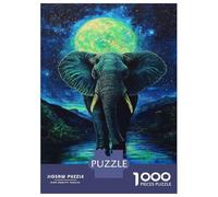 Jigsaw Puzzles for Teenagers 1000 Moonlit Elephant Journey Puzzles for Adults DIY Toys Birthday Present Deal As Gifts for The Whole Family 52x38cm/1000pcs