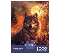 Jigsaw Puzzles for Teenagers 1000 Moonlit Wolf's Gaze -16 Jigsaws for Adults Brain Teaser Game Presents for Women Unique Birthday And Gifts 70x50cm/1000pcs