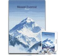 Jigsaw Puzzles for Teenagers 1000 Mount Everest Illustration Unique Challenge Game Tough Challenge Birthday Gifts Size 50x75cm