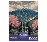 Jigsaw Puzzles for Teenagers 1000 Mount Fuji And Cherry Blossoms Sakura Japan Landscape Puzzle for Adults Toy Wall Decor Stress Reliever Help The Brain Exercise 38x26cm/1000pcs