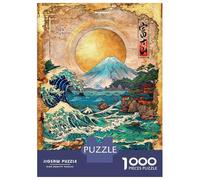 Jigsaw Puzzles for Teenagers 1000 Mount Fuji And The Great Wave Puzzle for Adults Toy Wall Decor Stress Reliever Help The Brain Exercise 52x38cm/1000pcs