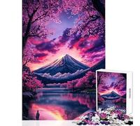 Jigsaw Puzzles for Teenagers 1000 Mount Fuji Sakura Sunset Landscape 1000 Jigsaw Puzzle Hands-on Game Great Gifts And Toys Precision Cutting (38x26cm)