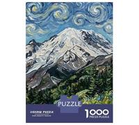 Jigsaw Puzzles for Teenagers 1000 Mount Rainier Impressionist Landscape Painting Puzzle for Adults Brain Teaser Game Analysis And Logic Stress Reduction Gifts 70x50cm/1000pcs